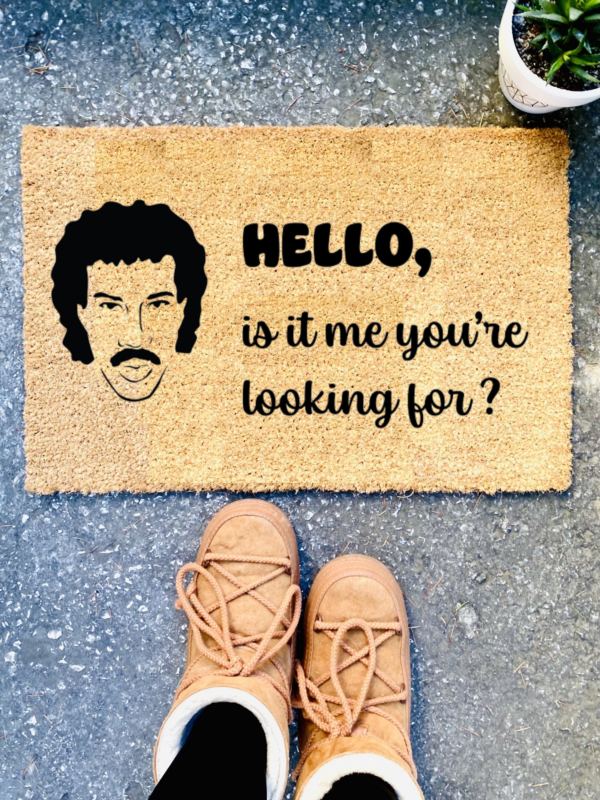 Lionel Richie Coir Doormat, Lionel Richie Hello Mat, Funny Doormat