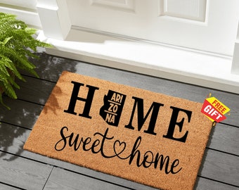 Welcome To Arizona Doormat, Home Sweet Home Arizona Doormat, Funny Welcome Mat, Housewarming Gift, Front Doormat, Arizona Mat