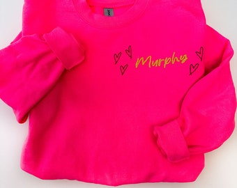 Kids Custom Sweatshirt/ Hand Embroidered/ Birthday Gift