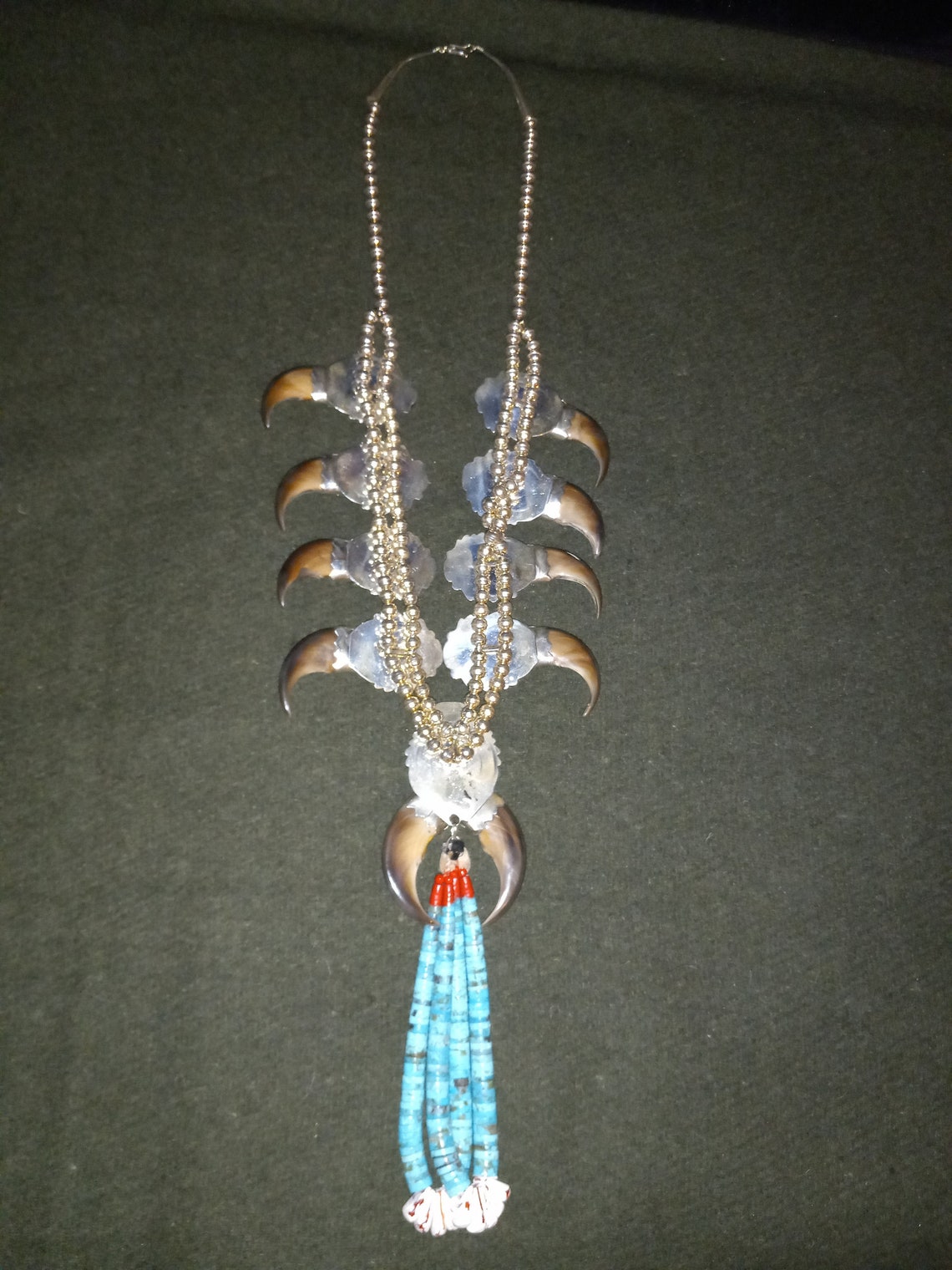 DD HMIJ Gilbert Ortega Native American Sterling Turquoise Red Coral