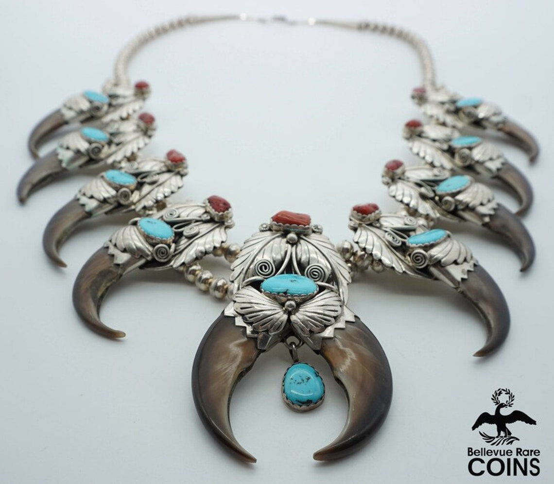 DD HMIJ Gilbert Ortega Native American Sterling Turquoise Red Coral