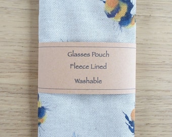 Bee Fabric Glasses Case, Fleece Lined Sunglasses Pouch Ideal Gift