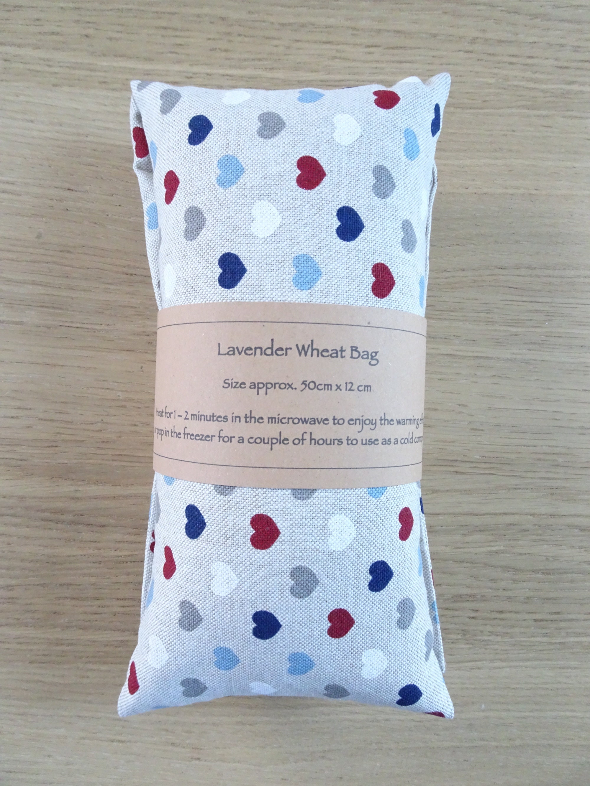 Hearts Lavender Wheat Bag Heat Pack Microwave / Freezer Cold Compress Handmade Wellness Gift