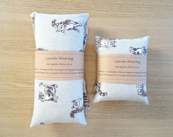 Cat Kitten Lavender / Unscented Wheat Bag Heat Pack Microwave Freezer Cold Compress Handmade Wellness Gift Heat Therapy