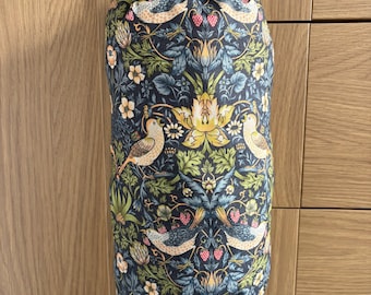 Carrier Bag Holder Dispenser Bag Tidy Handmade Ideal Gift Contemporary Kitchen William Morris Strawberry Thief Navy
