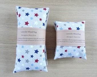 Stars Lavender Wheat Bag Heat Pack Microwave / Freezer Cold Compress Handmade Wellness Gift Heat Therapy