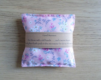 Pink Floral Hand Warmers Pocket Warmers Microwaveable Birthday Christmas Gift