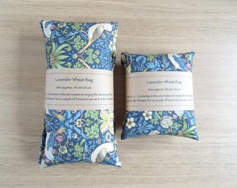 William Morris Lavender / Unscented Wheat Bag Heat Pack Microwave/Freezer Cold Compress Handmade Wellness Gift Heat Therapy Strawberry Thief