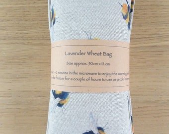 Bee Lavender Wheat Bag Heat Pack Microwave / Freezer Cold Compress Handmade Wellness Gift Heat Therapy