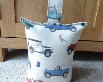 Land Rover Doorstop Filled / Unfilled Home Decor Gift Fabric Door Stopper Handmade