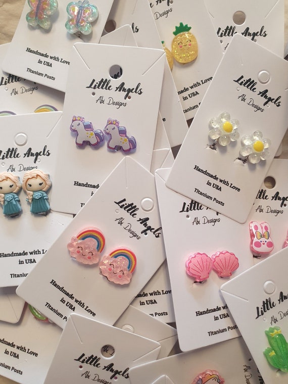 Girls Earrings Clip on Earrings Hypoallergenic Earrings Cute Earrings Little Girls Jewelry Handmade in the US Earring Gift for Girls Etsy