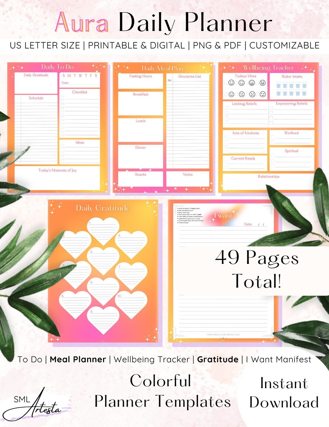 PINK Aura Planner Templates Bundle of 49 2023 Daily Planner Weekly PINK Aura Planner Templates Bundle of 49 2023 Daily Planner Weekly