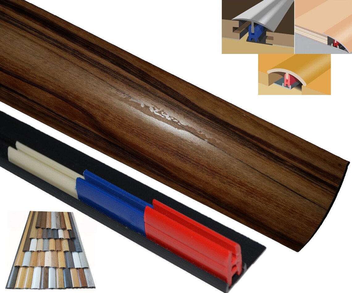 Walnut 900x40mm Threshold Door Bar Transitional Easyclip Suit All Floor ...