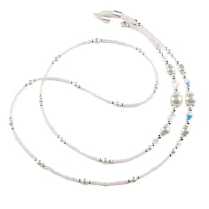 Classic White Pearl, Eyeglass Chain, Eyeglass Holder Necklace, Reading Glasses Chain, Sunglass Chain, Glass Chain, Glasses Lanyard, Handmade