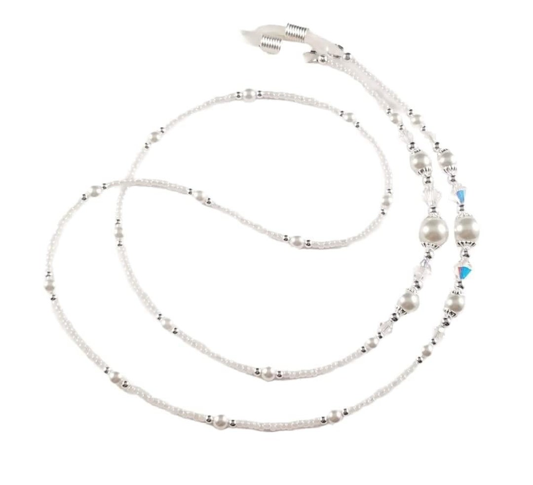 Classic White Pearl Eyeglass Chain Eyeglass Holder Necklace Etsy