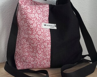 Mochila convertible bolso hecho a mano práctico loneta floral funcional cómodo practico handmade tote bag