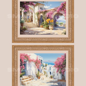 Greece flower paintings | bougainvillea | Screensaver for Frame TV | art for Smart TV | 12 pictures