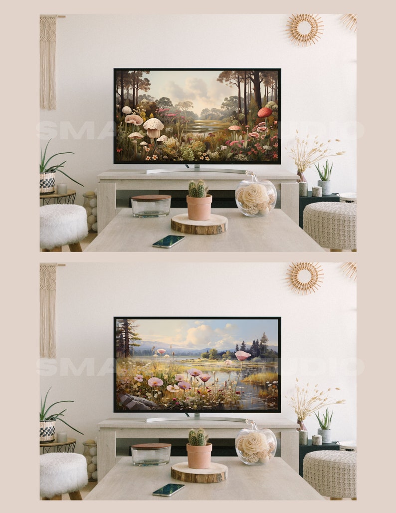 Mushroom Art Screensavers for Frame TV Smart TV Paintings 8 Vintage Art