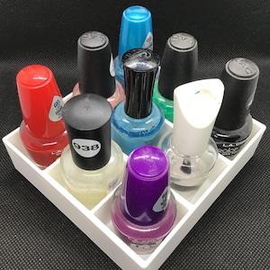ネイルポリッシュ＆エッセンシャルオイルオーガナイザー（15～20mLボトル9本収納可能）｜化粧台やデスク用小ボトルオーガナイザー｜コンパクトなメイクアップシェルフインサート