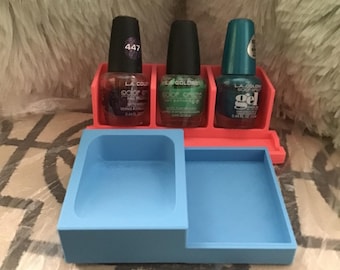 Nail Art-opbergerset | Dippoederlade + 3-slots nagellak- en borstelhoudercombinatie