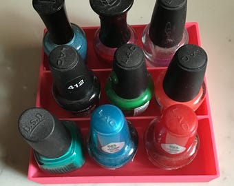 Bandeja para esmaltes e cosméticos - Comporta 9 esmaltes | Organizador de cosméticos para casa e salão | Suporte para manicure e nail art