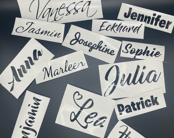 Personalized vinyl stickers for names and labels of all kinds