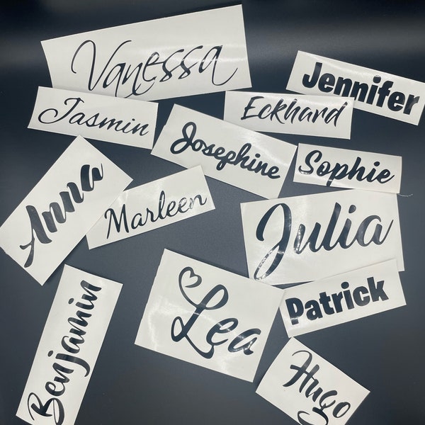 Personalized vinyl stickers for names and labels of all kinds