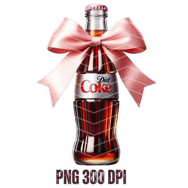 Diet Coke with Pink Bow png | Instant Digital Download | PNG ONLY! | png file | Sublimation, DTF and more!