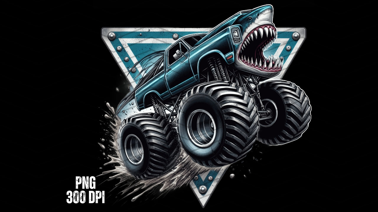Monster PNG for Kids, Megalodon Monster Truck PNG, Max D Monster Truck ...