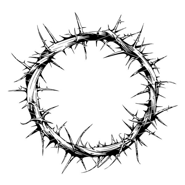 Wreath Of Thorns | Svg Crown of Thorns Circle | Vector Clipart | INSTANT DIGITAL DOWNLOAD | SVG | Png