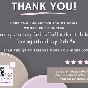 Thank you card included with patriotic garden flag order supporting small business