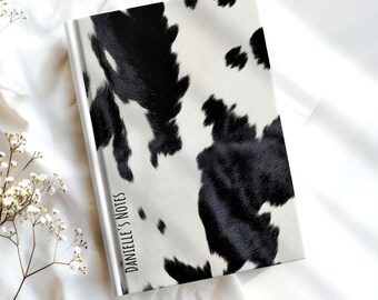 Kuh-Druck Benutzerdefinierte Name Journal Minimal Western Notizbuch Personalisierte Tagebuch Cowgirl Geschenk Matte Hardcover Back to School Schreibwaren Unter 15
