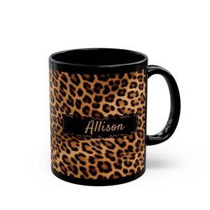 Custom Leopard Print Coffee Mug Trendy Animal Lover Gift Personalized Custom Cup Cat Mom Birthday Present Wild Big Cats Design image 7