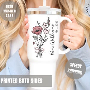 Bridal 40oz Tumbler Personalized Gift for Bride Mrs Engagement Gift Bridal Shower Gift Wedding Gift for Bride to Be Bridal Birth Month