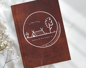 Diario de viaje personalizado de aventuras salvajes para parejas, cuaderno personalizado de tapa dura de piel sintética