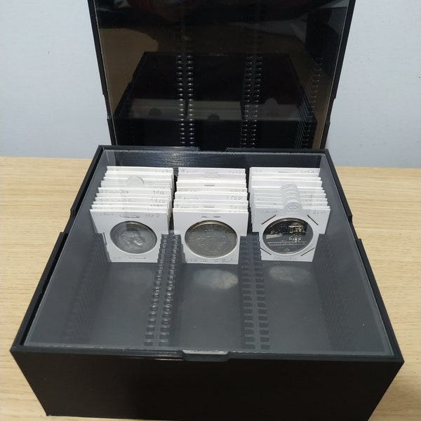 Box for coin collection in flips