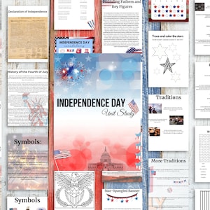 4th Unit| Homeschool Printables | 4Th Of July Activity | American Flag | Educational Printable | Learning Activity | Unit Study
