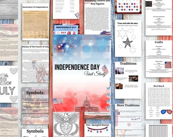 4th of July Unit Study: Homeschool History Printable (Digital Download)