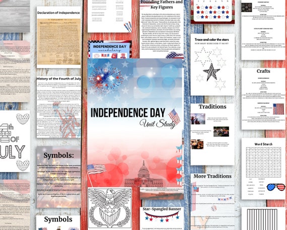 4th of July Unit Study: Homeschool History Printable (Digital Download)