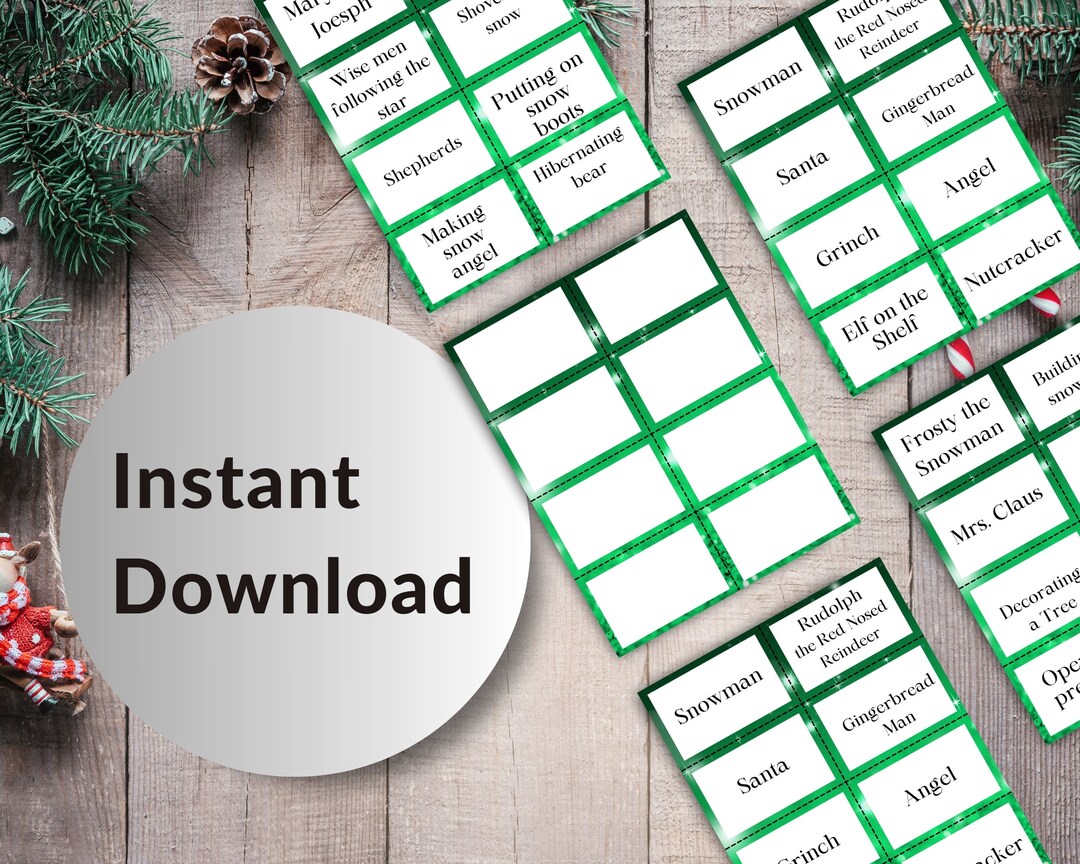 Christmas Charades Printable Editable Template Printable Christmas ...