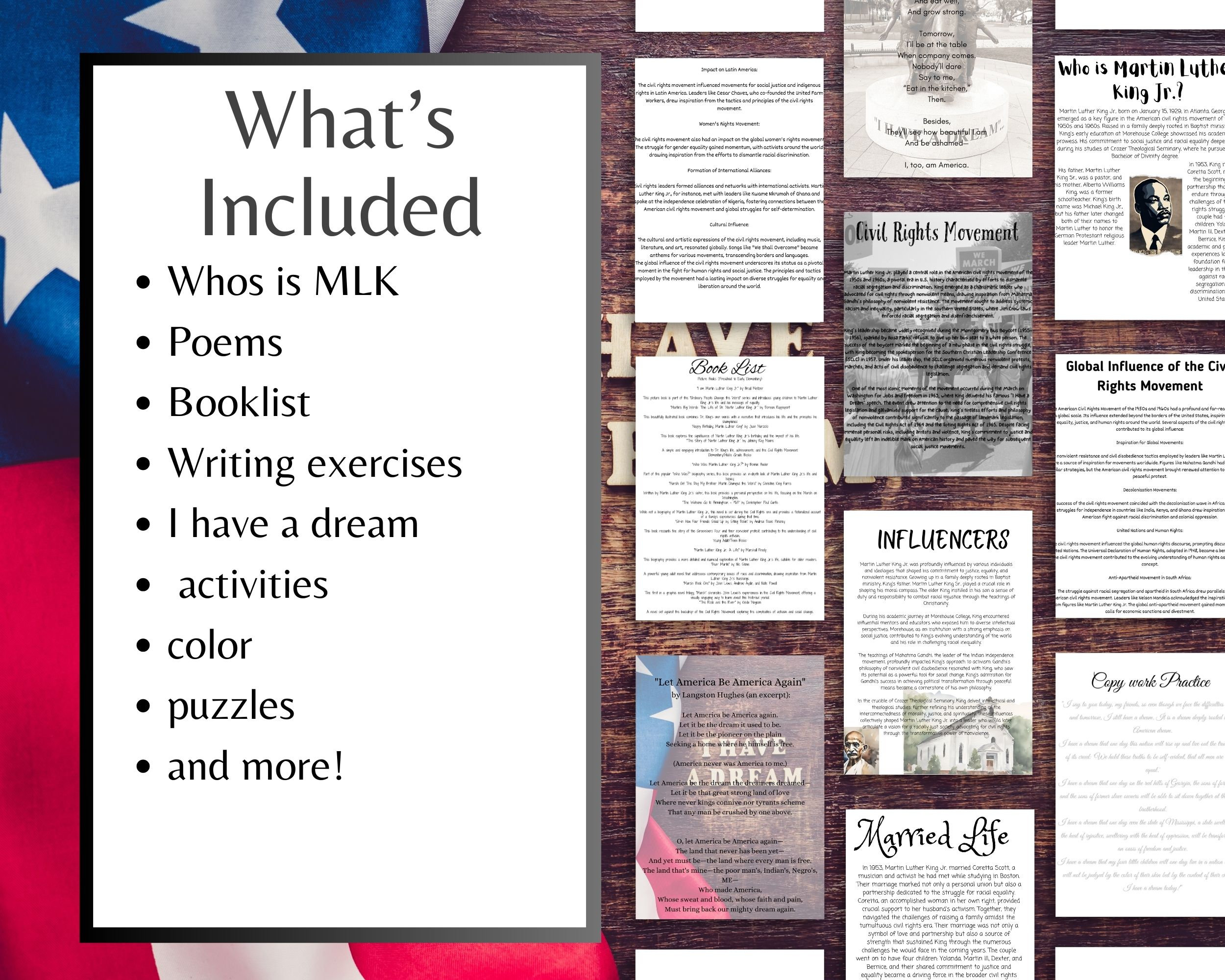 Martin Luther King Jr. Unit Study MLK Printable MLK Activities MLK Day ...