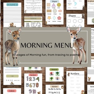 Morning Menu | Woodland Animals | INSTANT DOWNLOAD