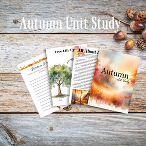 Autumn Unit Study, Fall study, Autumn worksheets, homeschool,  | INSTANT DOWNLOAD