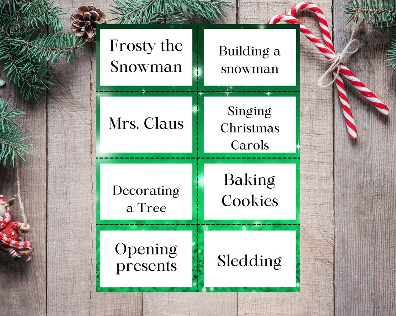 Christmas Charades Printable Editable Template Printable - Etsy