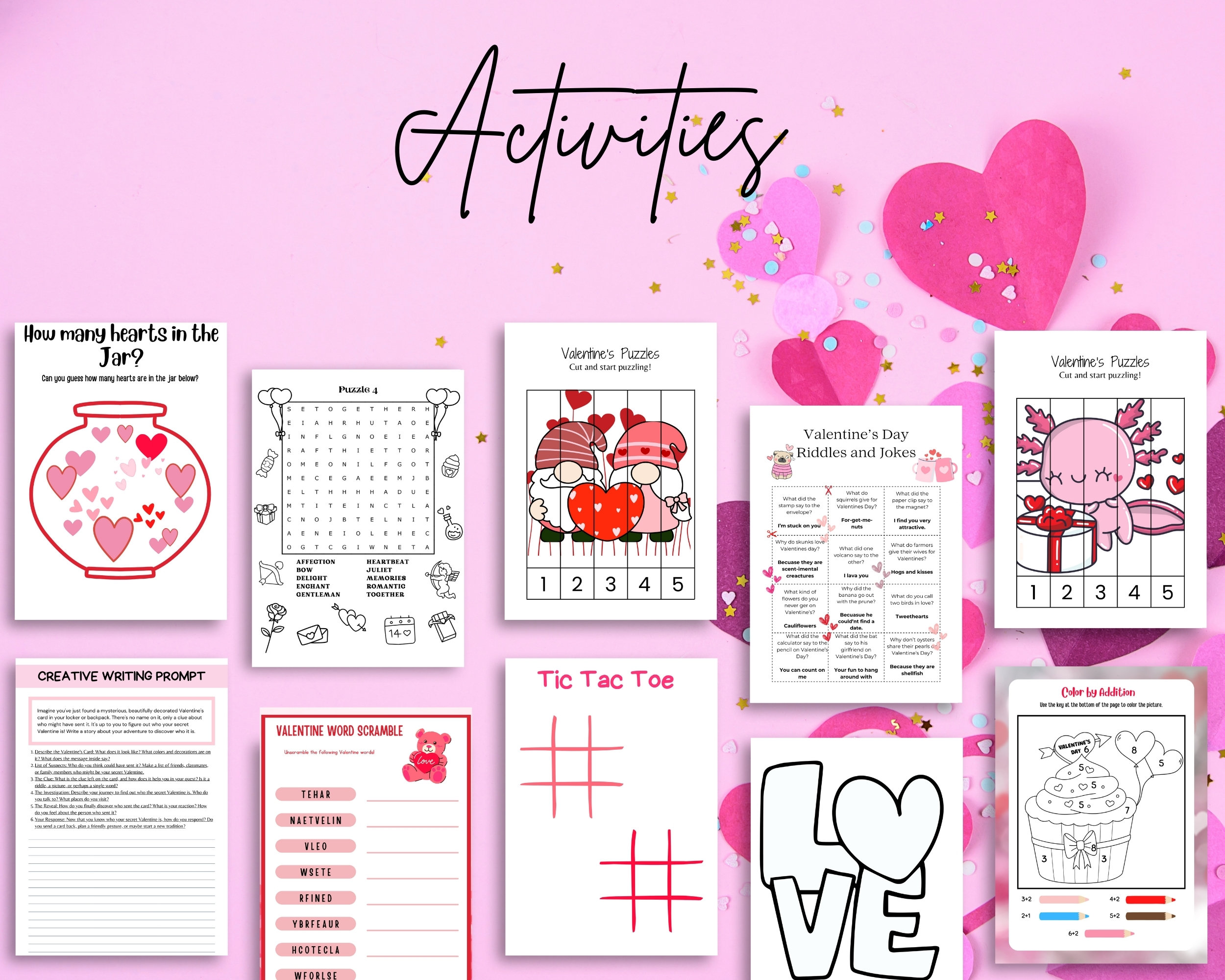 Coloring Valentine Cards Printable All Ages Cute Animals INSTANT DOWNLOAD Etsy