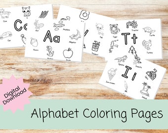 Alphabet Coloring Pages | Printable| INSTANT DOWNLOAD