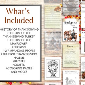 Thanksgiving Unit Study | Instant Download - Etsy