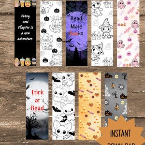 Cute Halloween Bookmarks DIGITAL DOWNLOAD