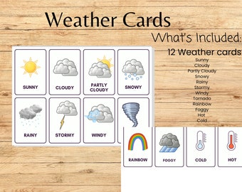 Tarjetas didácticas sobre el clima / DESCARGA INSTANTÁNEA