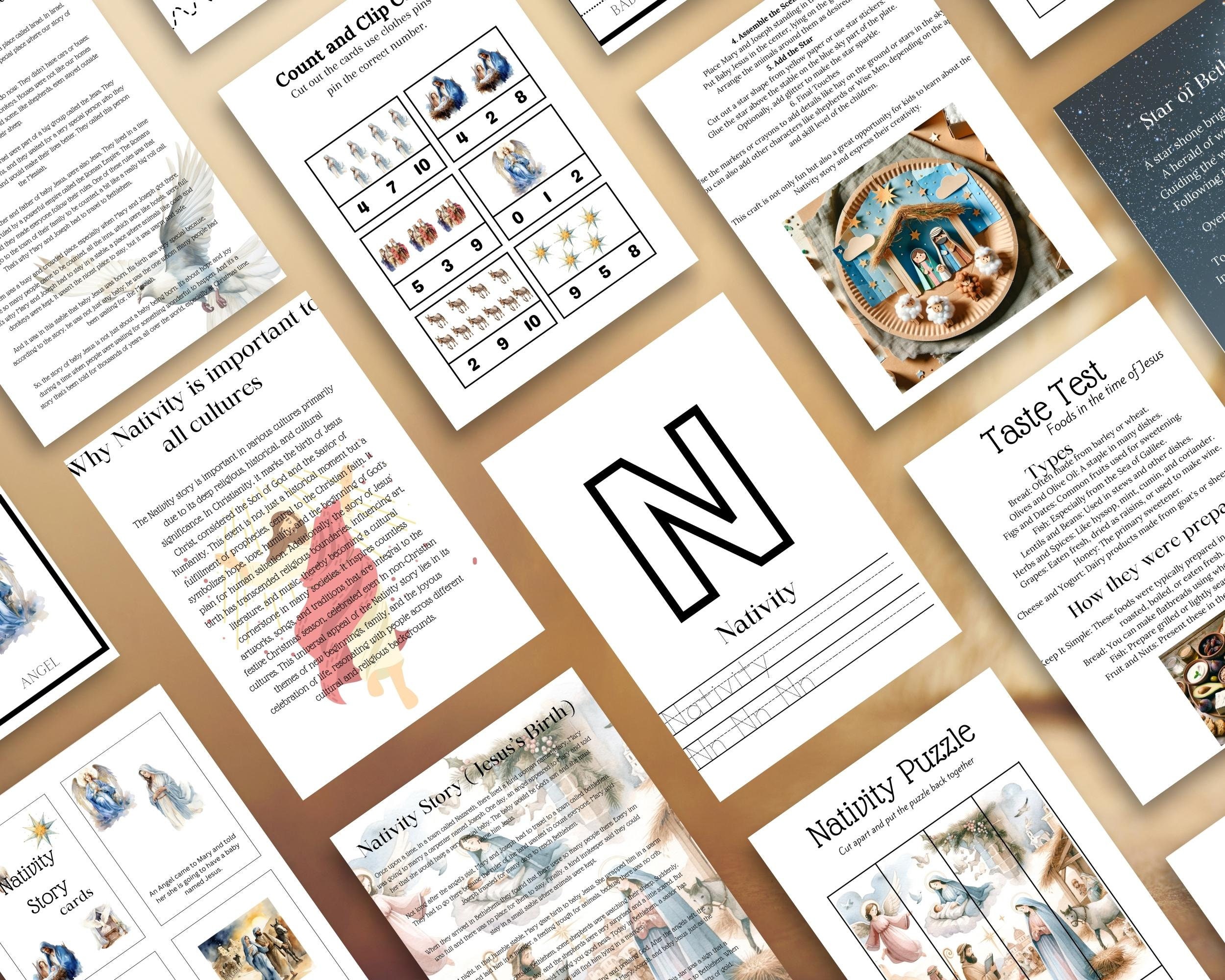 Nativity Unit Study Birth of Jesus Homeschool Printable Vocabulary